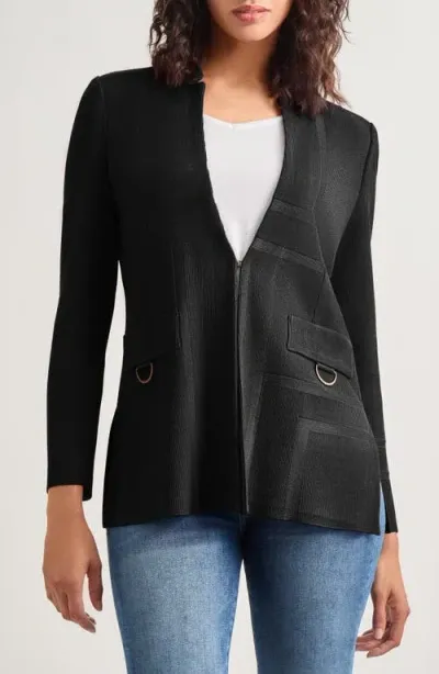 Misook Tailored Knit Blazer In Black