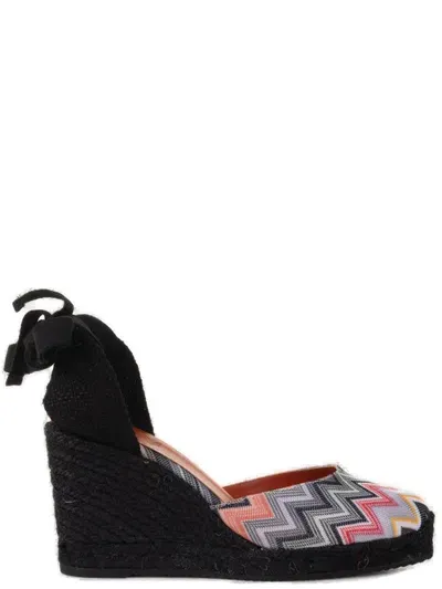 Missoni Eva 80 Zigzag Wedge Espadrilles In Black