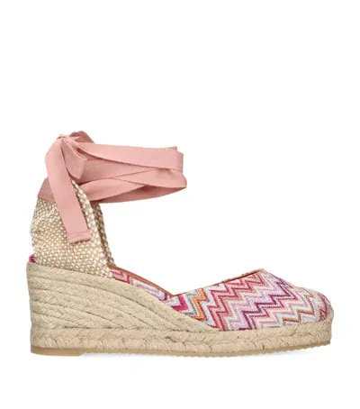 Missoni Eva Wave Espadrille Wedge Sandals 60 In White