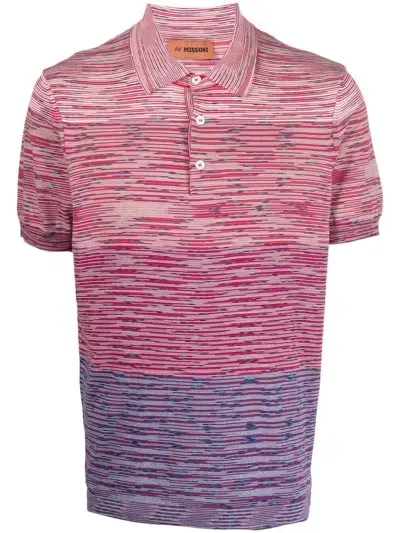 Missoni Fine-knit Short-sleeve Polo Shirt In 红色