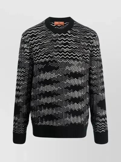 Missoni Zigzag-knit Wool-blend Sweater In Black