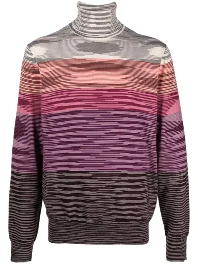 Missoni Intarsia-knit Wool Jumper In Sm8yw Bord/red/blk/wht/spa