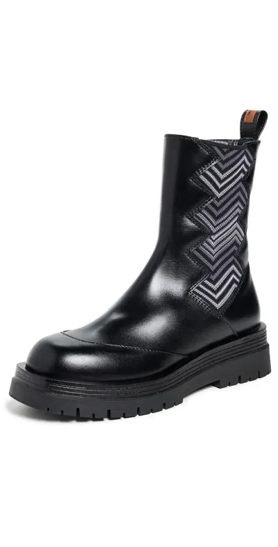 Missoni Embroidered-design Boots In Black