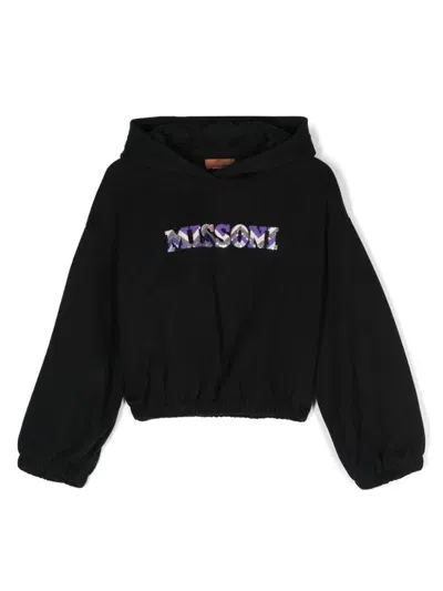 Missoni Kids' Logo-embroidered Hoodie In Black