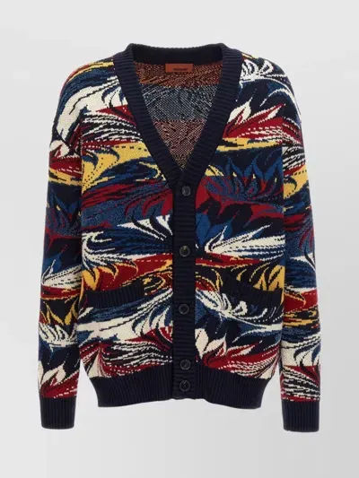 Missoni Wool Blend Cardigan In Multicolour