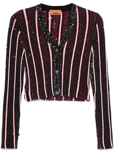 Missoni Sequined Ribbed Cardigan In Black