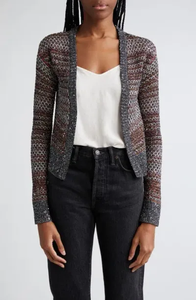 Missoni Sequin-embellished Knitted Cardigan In Black Multi