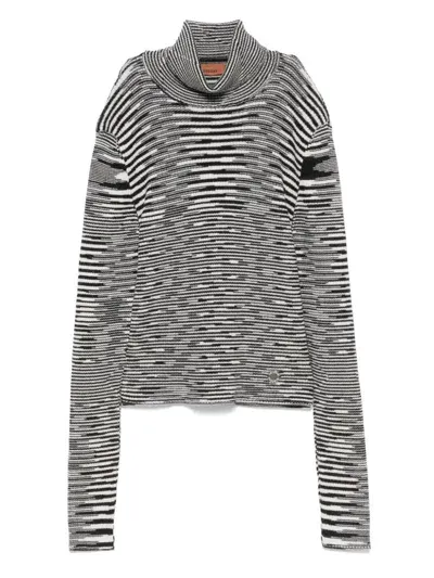 Missoni Kids' Striped Sweater In Black