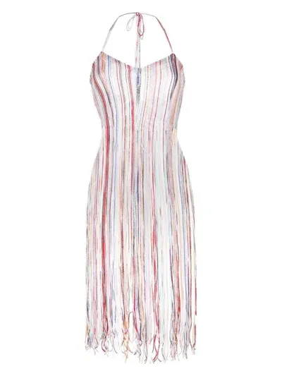 Missoni Fringed Knit Halter Top In Multicolour