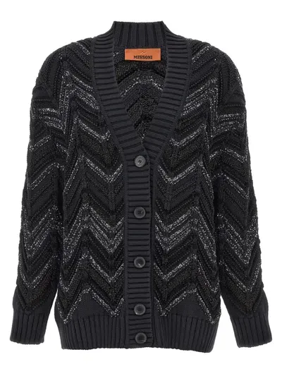 Missoni Zig Zag Cardigan In Schwarz