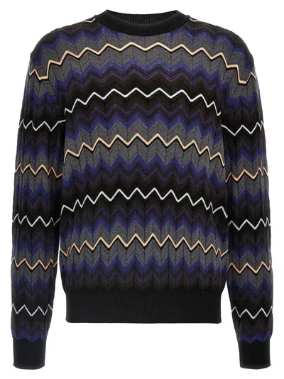 Missoni Zigzag Cotton And Wool Sweater In Multicolor