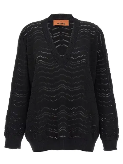 Missoni Zig Zag Sweater In Nero