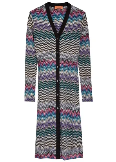 Missoni Zigzag-intarsia Wool Cardigan In Multicolour