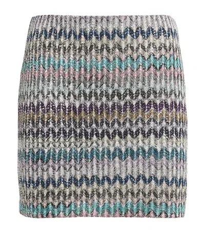 Missoni Zigzag Mini Skirt In Burgundy