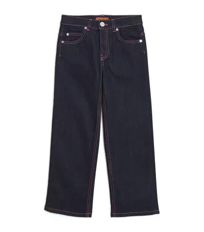 Missoni Kids' Zigzag Pocket Straight Jeans In Black