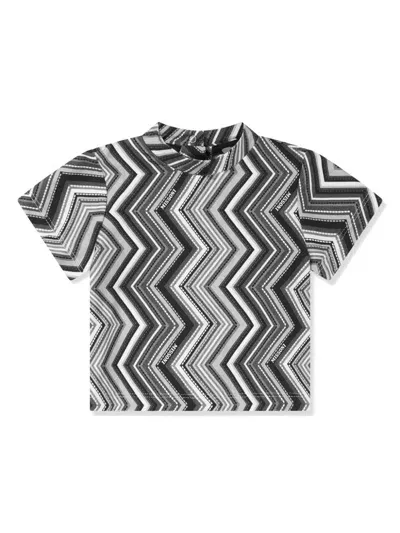 Missoni Babies' Zigzag-print T-shirt In Black