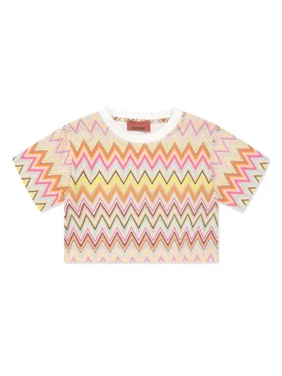 Missoni Kids' Zigzag T-shirt In Pink