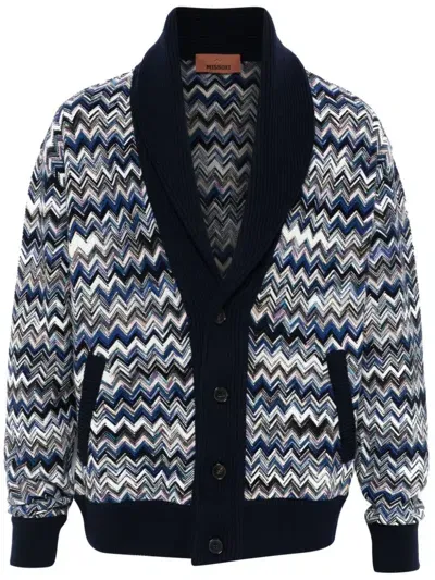 Missoni Zigzag Wool Cardigan In Multicolour