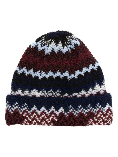 Missoni Zigzag-woven Beanie In Brown