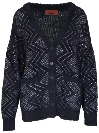 Missoni Zigzag-woven Buttoned Cardigan In Multi