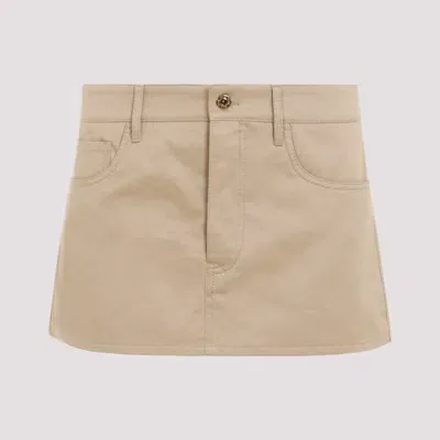 Miu Miu A-line Mini Skirt In Neutrals