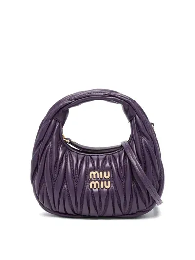 Miu Miu Matelasse Mini Bag In Purple