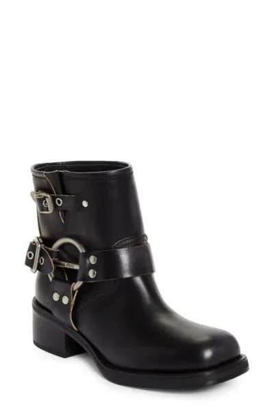 Miu Miu Strap Boot In Black