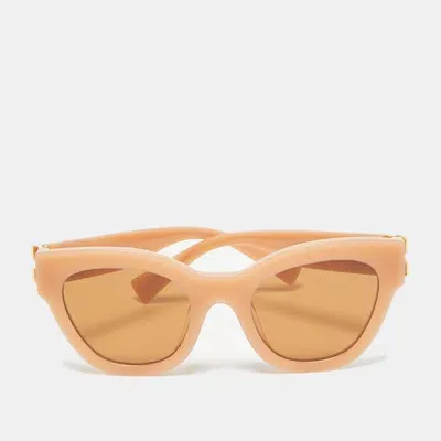 Pre-owned Miu Miu Peach Smu 01y Logo Cat Eye Sunglasses In Orange