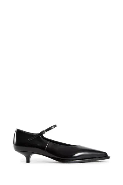 Miu Miu Decollete Leather Ankle-strap Pumps In Black