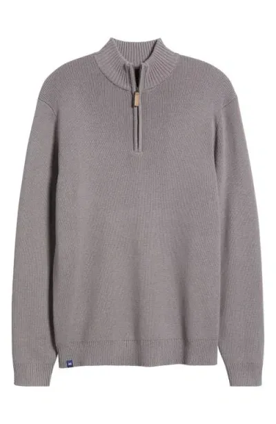 Mizzen + Main Mizzen+main Hillcrest Quarter Zip Pullover Sweater In Nickel Solid