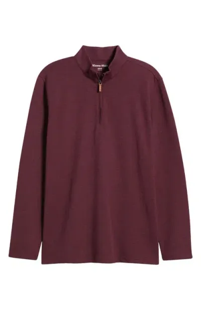 Mizzen + Main Mizzen+main Kpi Quarter Zip Pullover Sweatshirt In Wine Heather