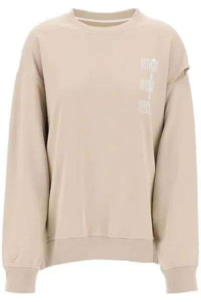 Mm6 Maison Margiela Beige Cutout Sweatshirt