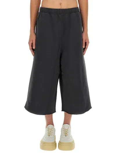 Mm6 Maison Margiela Cotton Bermuda Shorts In Charcoal