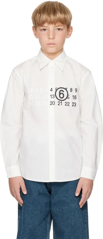 Mm6 Maison Margiela Kids White Numeric Shirt In M6102