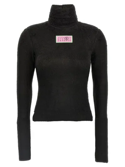 Mm6 Maison Margiela Logo Label Sweater In Black