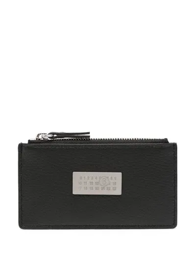 Mm6 Maison Margiela Logo-plaque Leather Wallet In Black