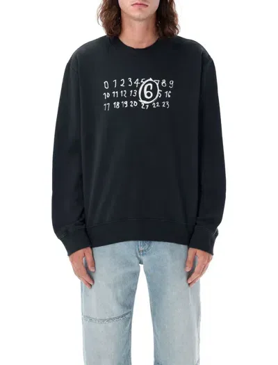 Mm6 Maison Margiela Numbers Sweatshirt In Black