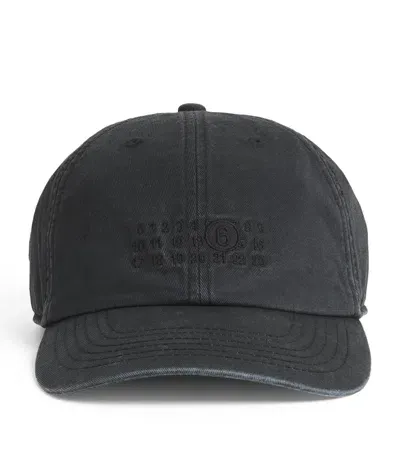 Mm6 Maison Margiela Numeric Logo Baseball Cap In Black