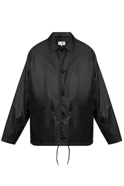 Mm6 Maison Margiela Oversized Shirt Jacket In Black