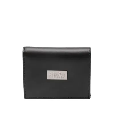 Mm6 Maison Margiela Numbers-motif Leather Wallet In Black