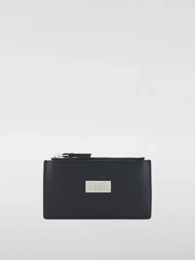 Mm6 Maison Margiela Logo Plaque Zipped Wallet In Black