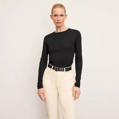 M.m.lafleur The Malley Top - Organic Ribbed Pima Cotton In Black