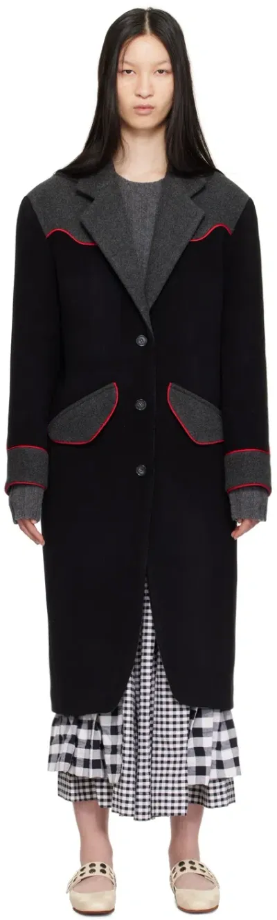 Molly Goddard Gray & Black Charlie Coat