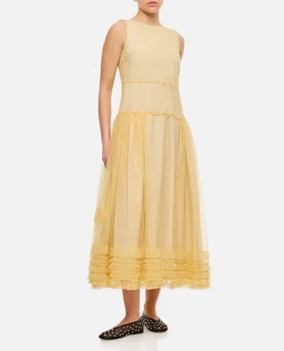 Molly Goddard Nova Midi Dress In Yellow