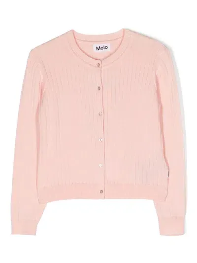 Molo Kids' Gloria Organic-cotton Cardigan In Pink