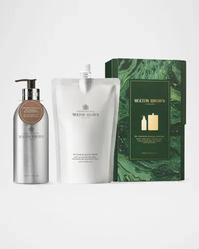 Molton Brown Re-charge Black Pepper Body Care Refill Gift Set, 2 X 13.5 Oz. In White