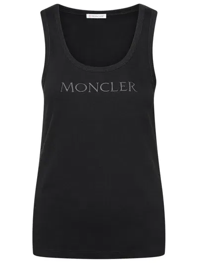 Moncler Logo Tank Top In Black