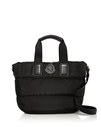 Moncler Mini Caradoc Quilted Nylon Tote Bag In Black