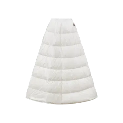 Moncler Collection Jupe Midi Matelassée In White