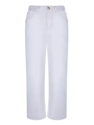 Moncler White Cotton Trousers